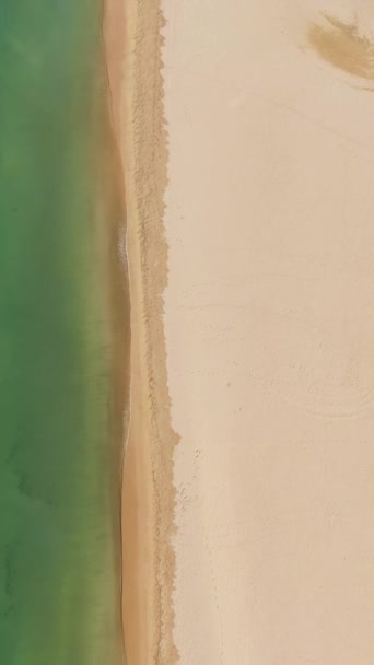 Aerial View Seascape Tropical Sandy Beach Blue Ocean Pasikuda Beach — Vídeo de Stock