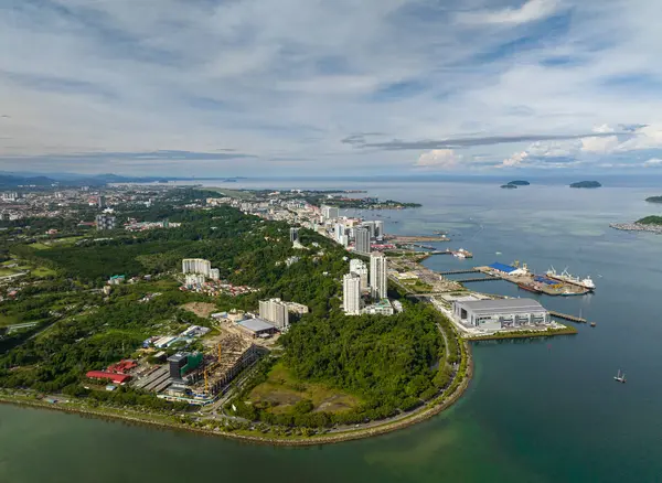 코타키나발루는 말레이시아 수도이다 보르네오 로열티 프리 스톡 이미지