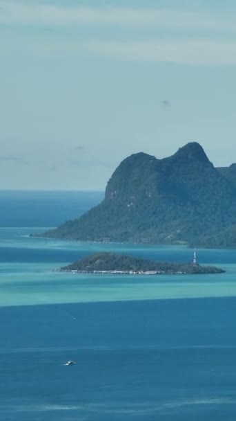 Ostrovy Laguny Tun Sakaran Marine Park Borneo Sabah Malajsie Svislé — Stock video