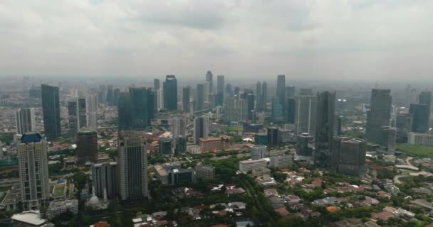 Αεροφωτογραφία Της Τζακάρτα Είναι Πρωτεύουσα Της Ινδονησίας — Αρχείο Βίντεο