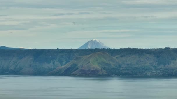 Grande Lago Vulcanico Toba Monte Sinabung Sumatra Indonesia — Video Stock