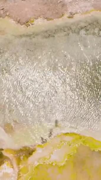 Повітряний Безпілотник Вулканічних Геотермальних Джерел Гарячою Водою Сіркою Сипохолонська Гаряча — стокове відео