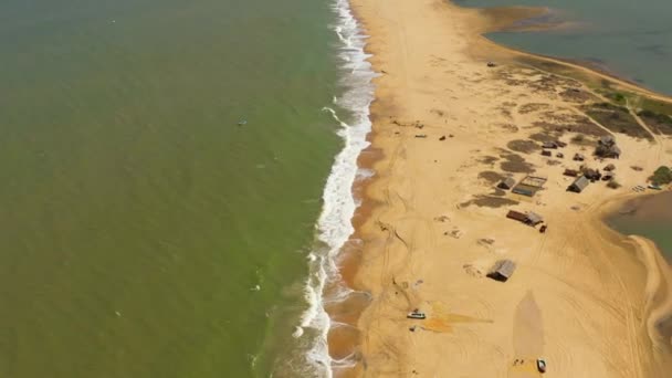 Kumsal Turkuaz Manzarası Yukarıdan Kalpitiya Sri Lanka — Stok video