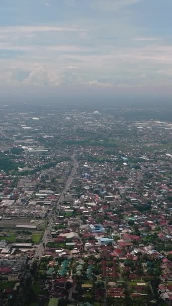 Drone Aereo Della Città Medan Con Aree Residenziali Case Sumatra — Video Stock