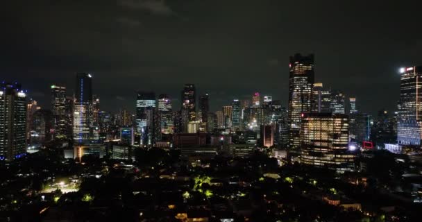 Top View Jakarta Skyscrapers Residential Areas — Stock Video