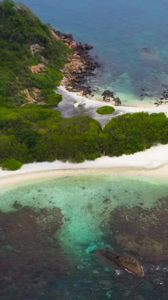 Tropical Landscape Beautiful Beach Top View Pigeon Island Sri Lanka — Stock Video