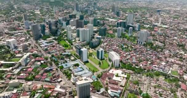 Vista Aérea Calles Edificios Ciudad Cebú Paisaje Urbano Filipinas — Vídeo de stock