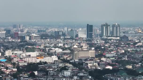 Flygfoto Över Medan Stad Med Bostadsområden Och Hus Sumatra Indonesien — Stockvideo