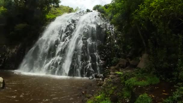Tropical Waterfall Mountain Jungle Sitapigagan Falls Sumatra Indonesia — Stock Video