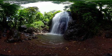 Beautiful waterfall in the rainforest. Palawan, Philippines, Balabac. 360 panorama VR. clipart
