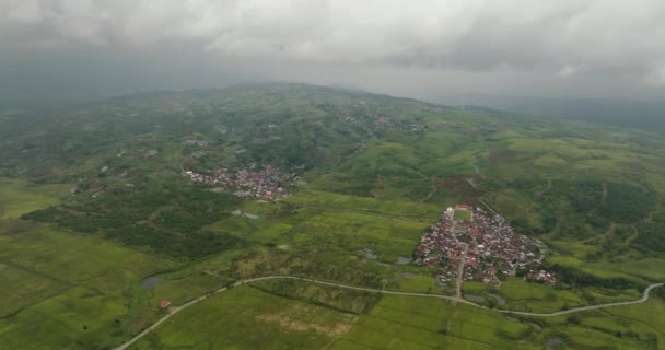 Luchtdrone Van Kayu Aro Theeplantages Berglandschap Met Theelandschap Sumatra Indonesië — Stockvideo
