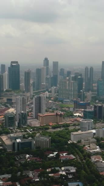 Flygfoto Över Jakarta Huvudstaden Indonesien Vertikal Video — Stockvideo