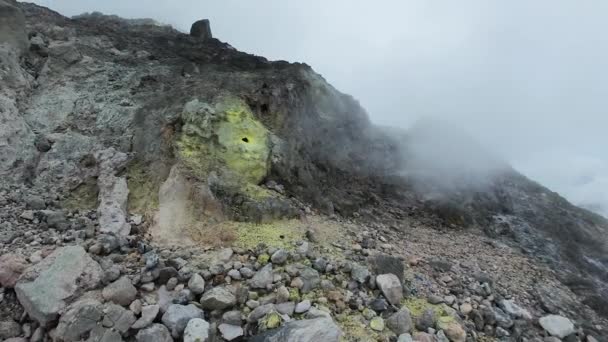 Volcano Crater Fumaroles Mount Sibayak Sumatra Indonesia — Stock Video