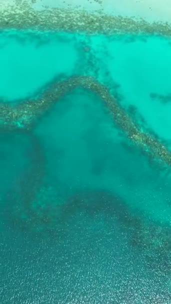 Vista Superior Lagoa Com Água Azul Turquesa Baía Uma Ilha — Vídeo de Stock