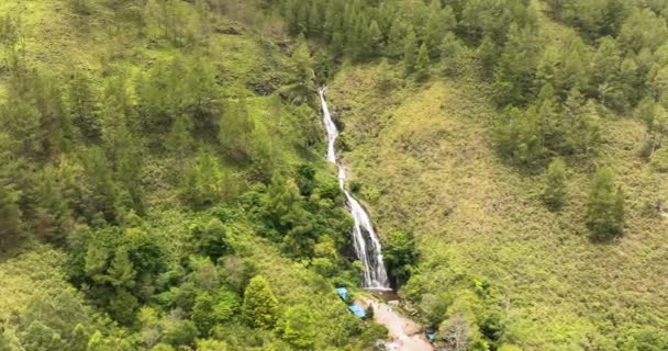 Прекрасний Водоспад Ефрата Горах Суматри Суматра Індонезія — стокове відео