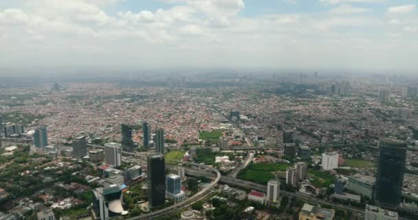 Jacarta Com Arranha Céus Áreas Residenciais Indonésia — Vídeo de Stock