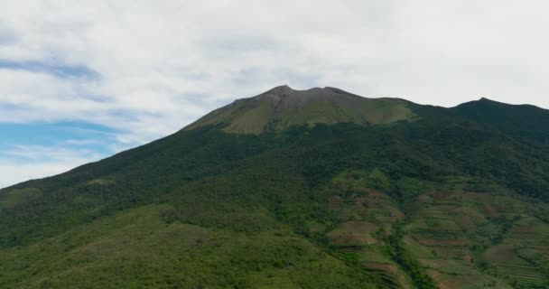 カナウ山の空中眺望は活発な成層火山であり フィリピンのネグロス島で最も高い山です — ストック動画