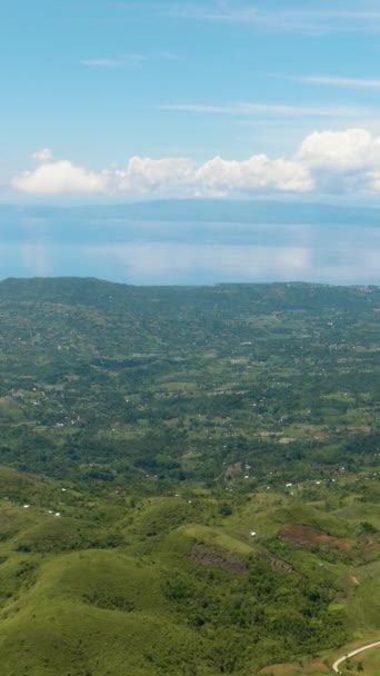 Luftaufnahme Von Den Bergen Zum Meer Und Zur Insel Cebu — Stockvideo