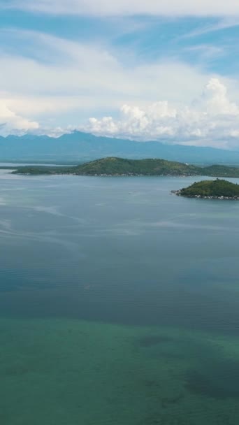 Flygfoto Över Blå Havet Och Negros Utsikt Från Havet Filippinerna — Stockvideo