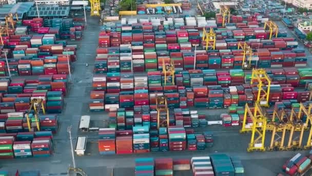 Międzynarodowy Port Morski Manili Terminal Kontenerowy Filipiny — Wideo stockowe