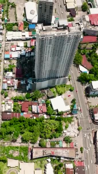 Letecký Pohled Ulice Obytné Oblasti Města Cebu Cityscape Filipíny — Stock video