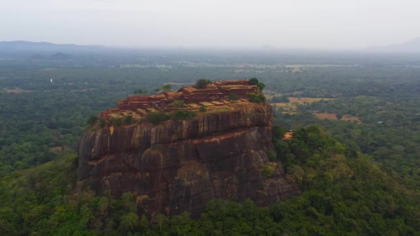 Der Löwenfelsen Sigiriya Eine Berühmte Touristenattraktion Sri Lanka — Stockvideo