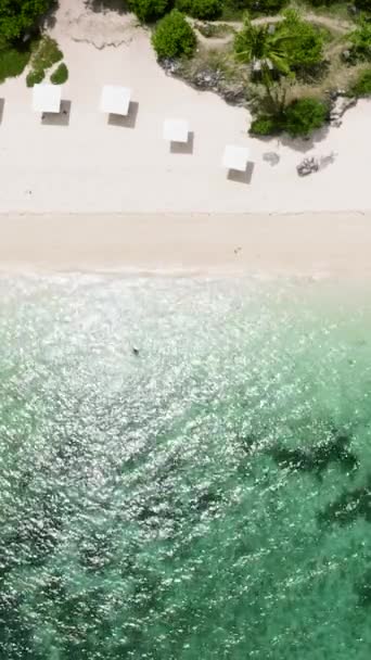Vista Superior Praia Areia Tropical Mar Azul Ilha Bantayan Filipinas — Vídeo de Stock