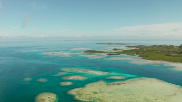 Les Îles Sont Entourées Atoll Récif Corallien Avec Vue Sur — Video