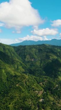 Dağlardaki yeşil yağmur ormanlarının ve ormanların insansız hava aracı. Zenciler, Filipinler