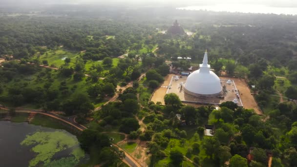 Ovanifrån Buddhistisk Pagoda Staden Anuradhapura Sri Lanka — Stockvideo