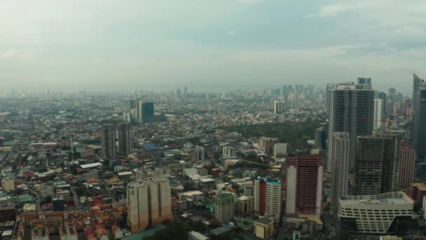 Manila Cidade Com Arranha Céus Edifícios Modernos Makati Centro Negócios — Vídeo de Stock