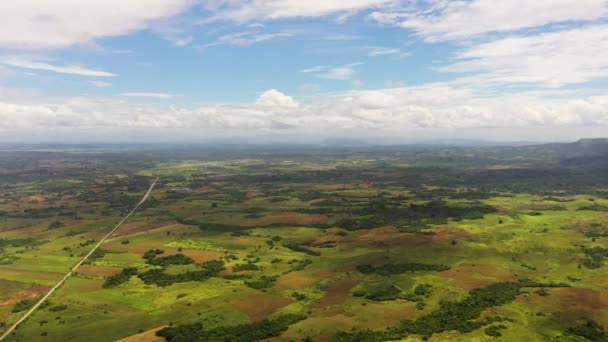 Вид Воздуха Сельскую Местность Сельскохозяйственными Полями Филиппинах — стоковое видео