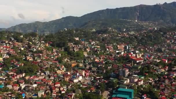 Colorful Buildings Houses Hug Mountainous Hills Baguio City Philippines Luzon — 图库视频影像