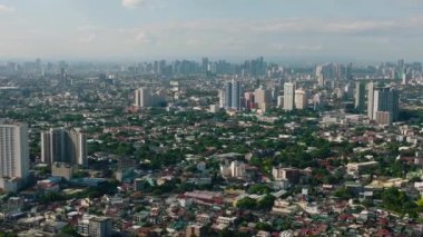 Top view of Manila is the capital of the Philippines, with modern buildings and skyscrapers.