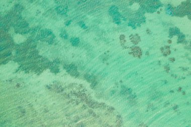 Mercan ve mercan resifinde turkuaz lagün yüzeyi, metin için alanı kopyala.