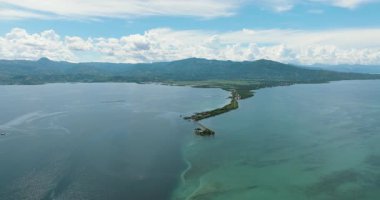 View from the sea on the coast of the island of Negros. Philippines.