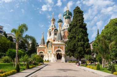 Nice, Alpes-Maritimes, Provence-Alpes-Cote-dAzur, France  23 May 2022: Saint Nicolas orthodox Cathedral of Nice 