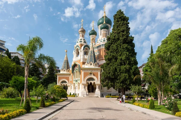 Nice, Alpes-Maritimes, Provence-Alpes-Cote-dAzur, France  23 May 2022: Saint Nicolas orthodox Cathedral of Nice 