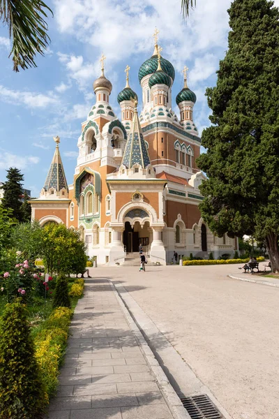 Nice, Alpes-Maritimes, Provence-Alpes-Cote-dAzur, France  23 May 2022: Saint Nicolas orthodox Cathedral of Nice 