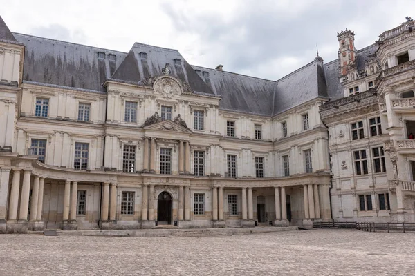 Blois, Loir-et-Cher, Centre-Val de Loire, France  25 May 2022: Courtyard of the Royal Castle of Blois with the classic style part of Gaston dOrleans