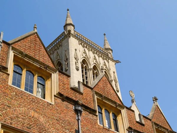 Верхній Фасад Вежа Другого Двору Каплиці Коледж Святого Іоанна Кембридж — стокове фото