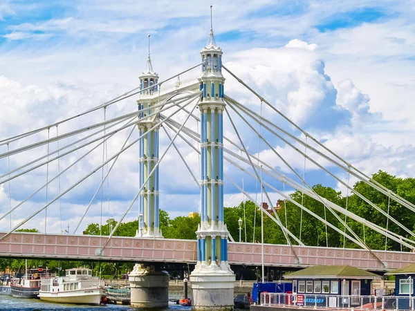 Albert Bridge Unique Design River Thames Londyn Wielka Brytania — Zdjęcie stockowe