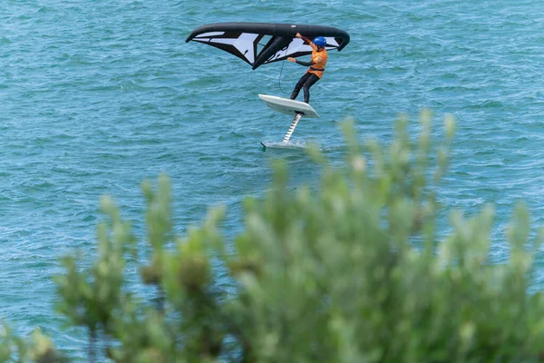 Tauranga Yeni Zelanda Mart 2023 Yarışmacı Wing Folling Pilot Koyu — Stok fotoğraf