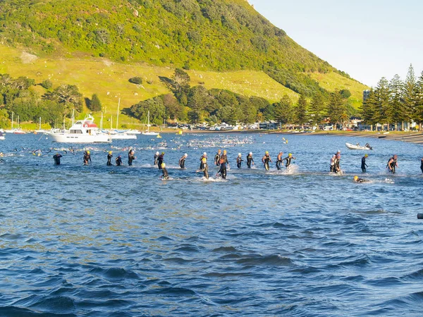 Tauranga Nowa Zelandia Styczeń 2011 Zawodnicy Sekcji Pływackiej 2011 Port — Zdjęcie stockowe