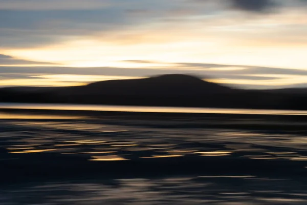Bewegungs Unschärfeeffekt Morgengrauen Bei Sonnenaufgang Der Küste Für Hintergrund Oder — Stockfoto
