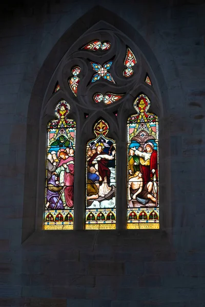Goulburn Australia Januar 2011 Kirchenfenster Mit Religiösen Darstellungen Der Kathedrale — Stockfoto
