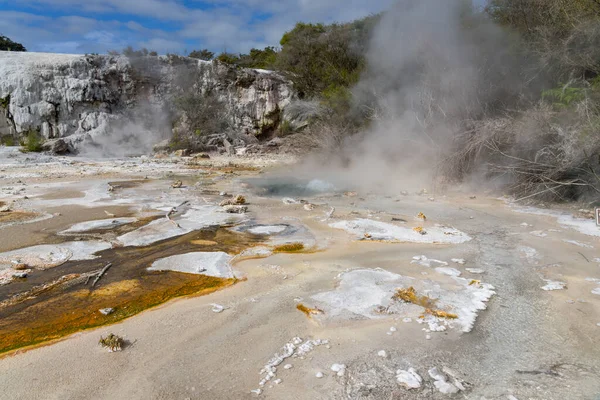 Orakei Korako Geotermalny Krajobraz Nowej Zelandii — Zdjęcie stockowe
