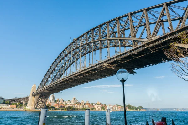 stock image Sydney Harbour Bridge across water view to North Sydney, Australia.