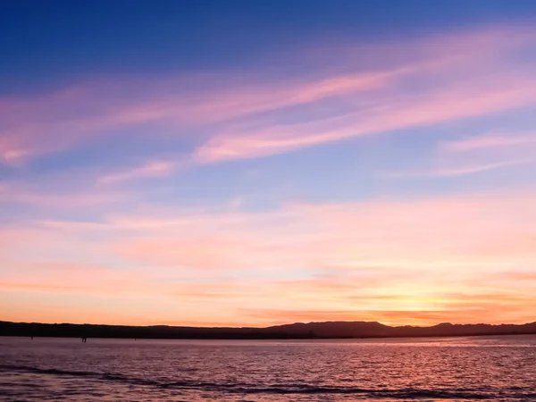 Herrlicher Und Intensiver Sonnenuntergang Von Der Segeljacht Hafen Von Tauranga — Stockfoto