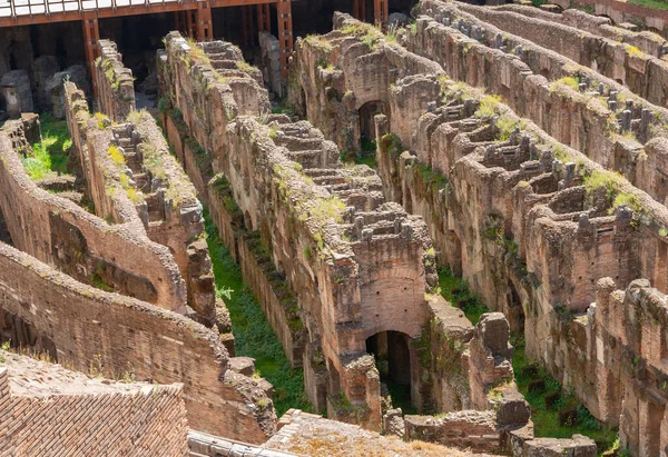 Гипогей Уровни Древних Кирпичных Туннелей Коридоров Ареной Колизея Рим Италия — стоковое фото